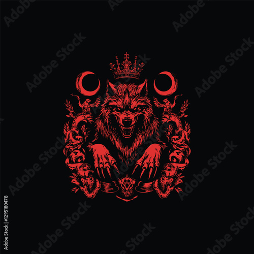 Fearsome werewolf design vector template illustration