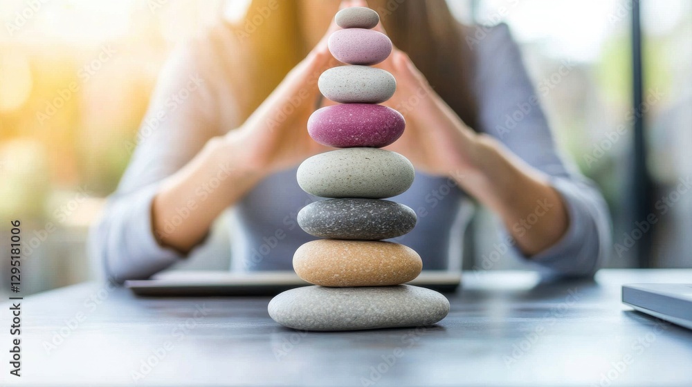 Obraz premium Balancing Life with Interactive Office Strategies