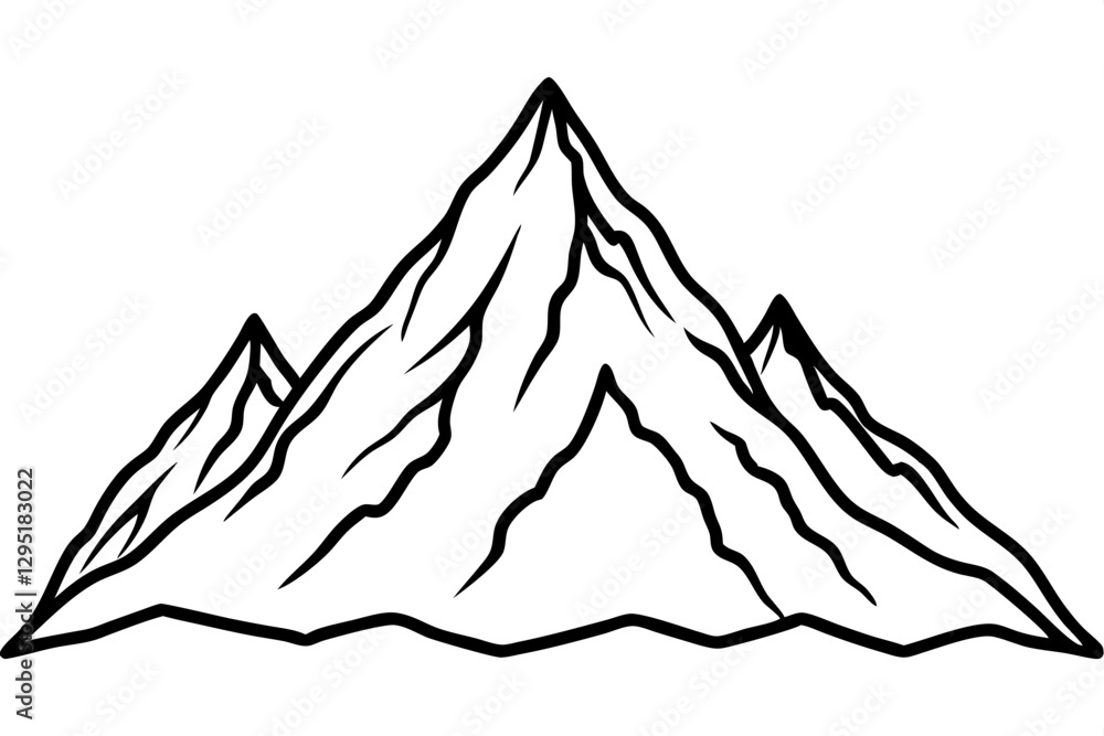 Fototapeta premium Mountain silhouette vector illustration