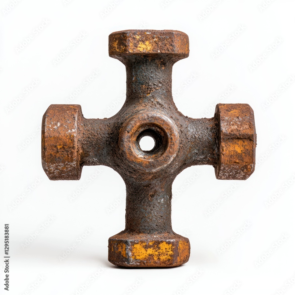 High-quality isolated image of an oil pipeline support bracket, placed on a pure white background, perfect for graphic design or advertising purposes, highlighting its strength and stability High-quality isolated image of an oil pipeline support bracket, placed on a pure white background, perfect for graphic design or advertising purposes, highlighting its strength and stability