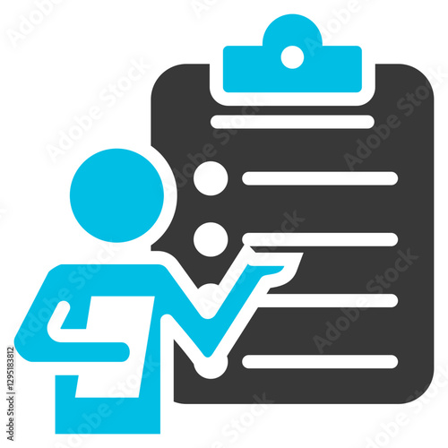 Moderator Glyph Blue Grey Icon