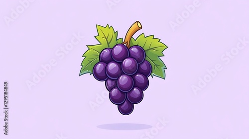 Juicy Purple Grapes: A Delightful Hand-Drawn Illustration AI Generated