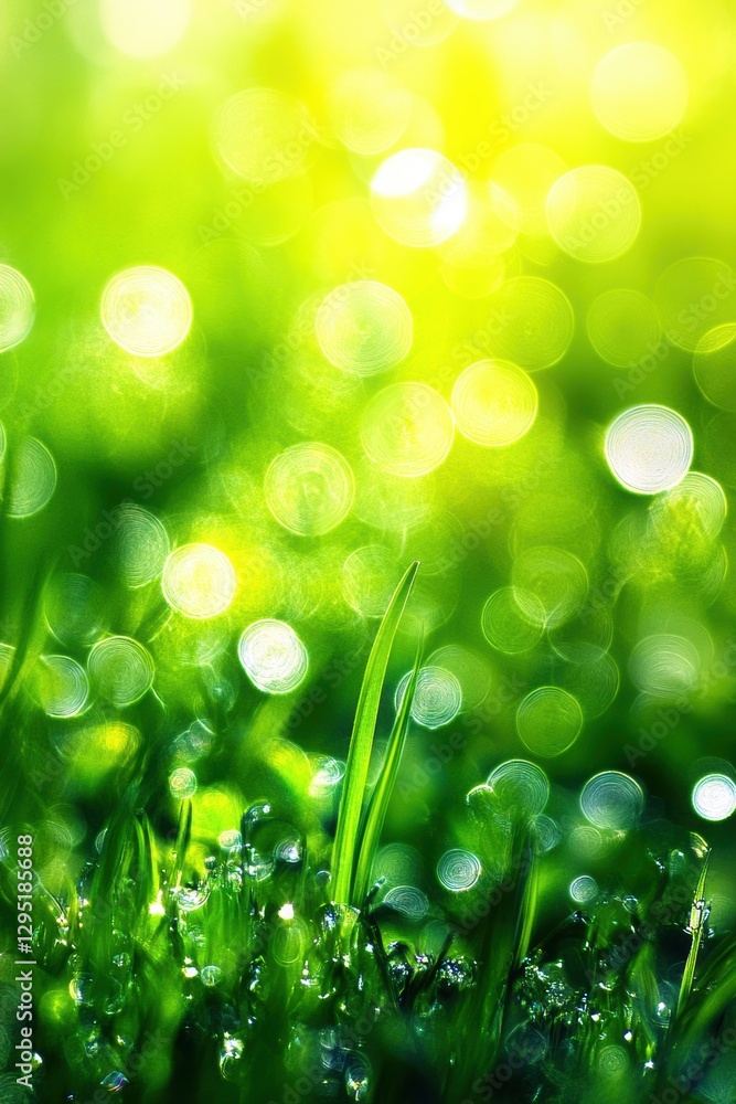 Obraz premium Green fresh grass lawn in Spring.