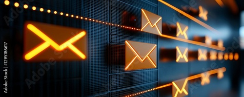 Digital Communication Mail Server Network Data Transfer Technology Conceptual Backdrop