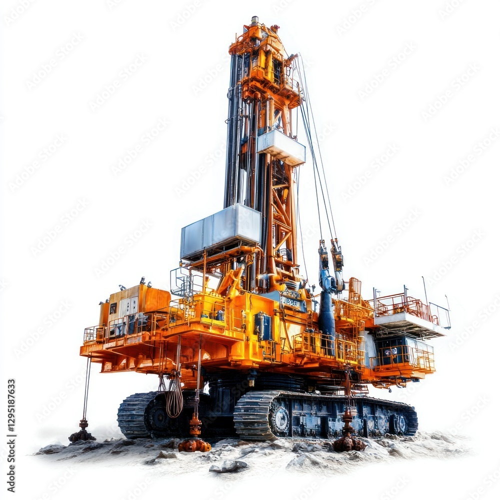 High-resolution image of an oil well wireline unit against a white backdrop, perfect for e-commerce, catalogs, and promotional content, showcasing its role in data logging and testing. High-resolution image of an oil well wireline unit against a white backdrop, perfect for e-commerce, catalogs, and promotional content, showcasing its role in data logging and testing.