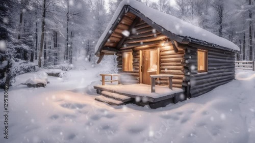 Wallpaper Mural cabin in the snow Torontodigital.ca