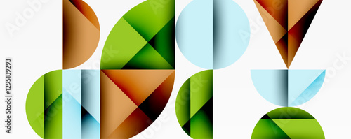 Minimal geometric abstract background. Circle square and triangle design