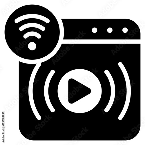 Live Stream Glyph Icon