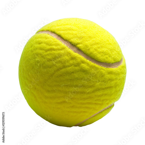 Photography of a tennis ball with isolated background.