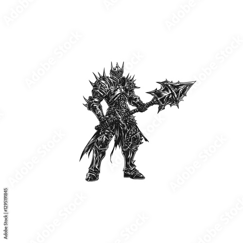 mighty executioner design vector template illustration