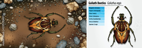 Goliath Beetle in Natural Habitat