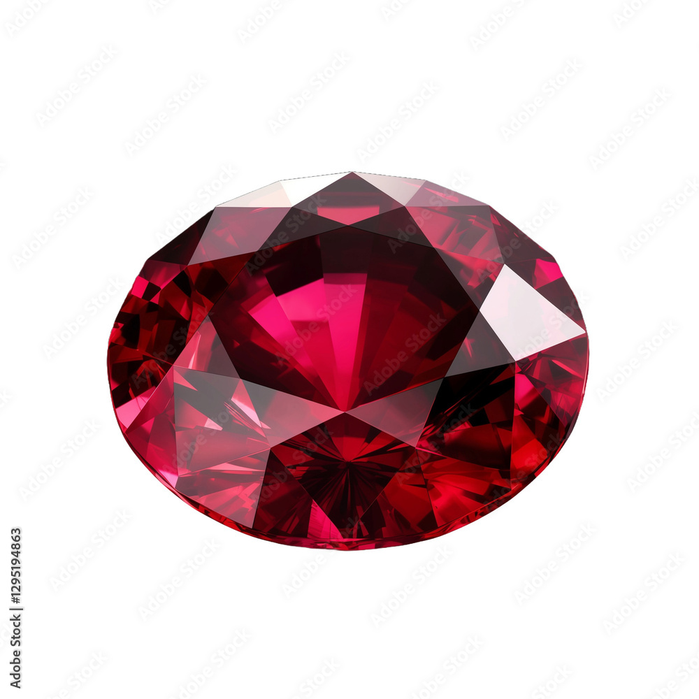 A radiant red ruby gemstone with perfect fac A radiant red ruby gemstone with perfect fac