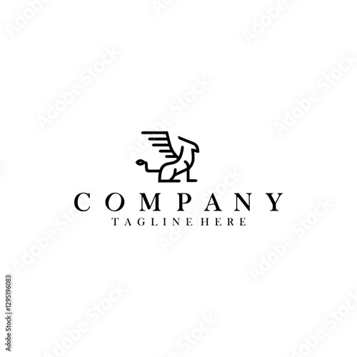 Simple griffin logo design vector