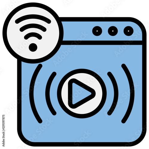 Live Stream Blue Black Icon