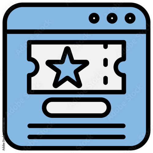 Ticketing Blue Black Icon