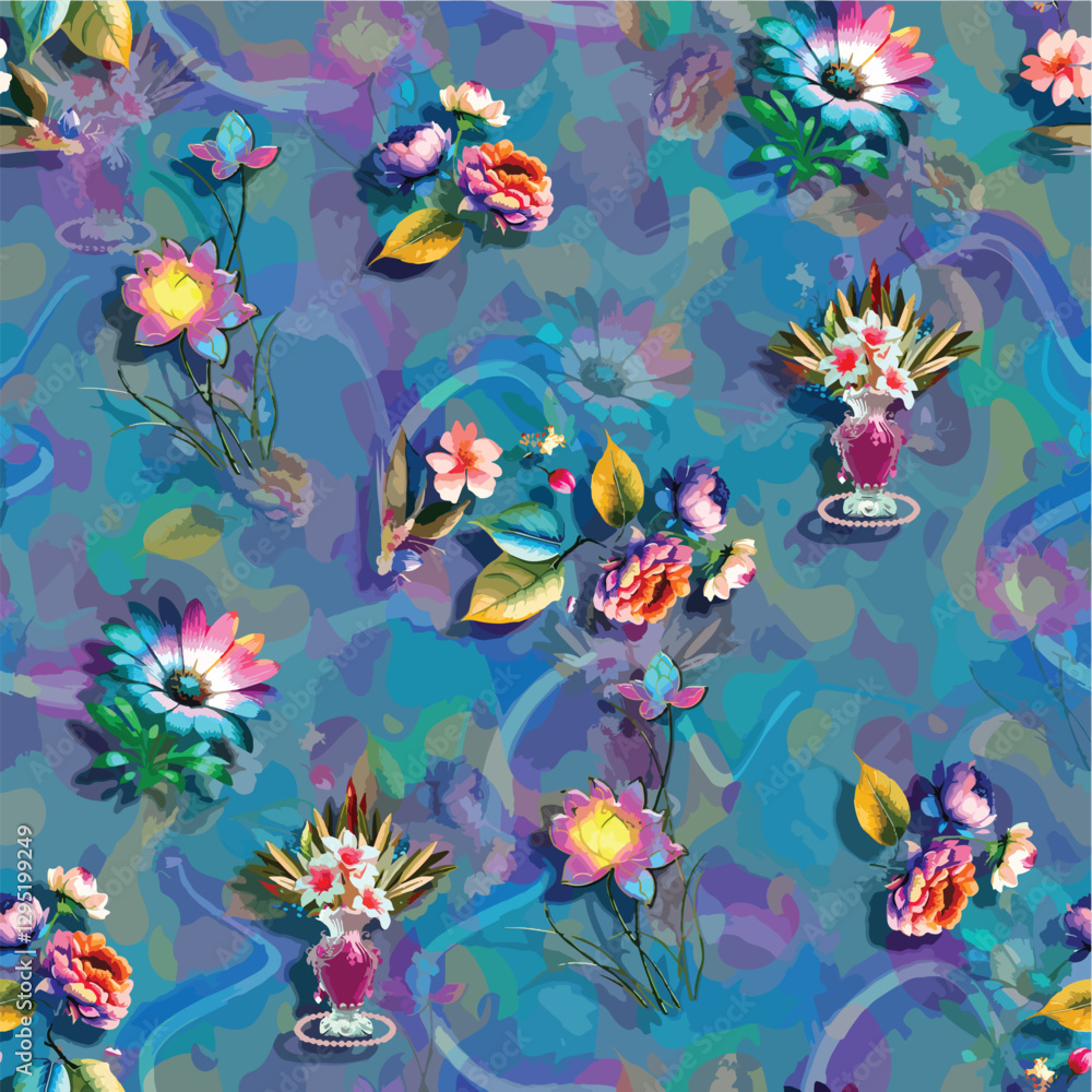 Fototapeta premium Digital colourful luxuary pattern