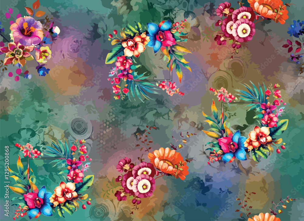 Fototapeta premium Digital colourful luxuary pattern