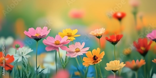 Wallpaper Mural Colorful wildflowers in bloom against vibrant background Torontodigital.ca