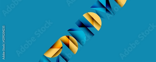 Minimal geometric abstract background. Circle square and triangle design