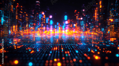 Wallpaper Mural A conceptual digital representation of AI-driven quantum machine learning models analyzing climate data and optimizing energy efficiency, symbolizing innovation, sustainability, and advanced computing Torontodigital.ca