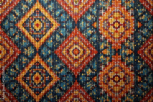 Geometric batik sarong pattern in earthy tones, handmade, cultural