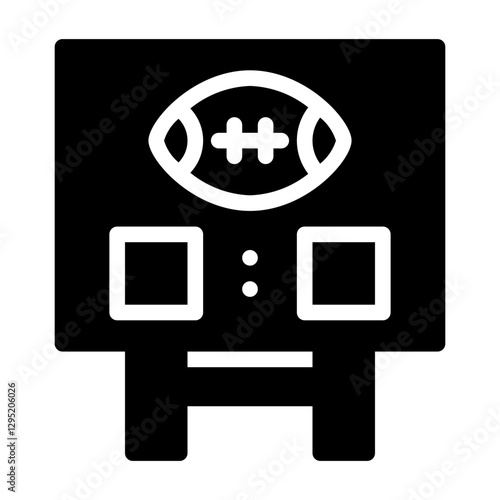 American Football Scoreboard. This is a vector single icon with a solid style. Suitable for any purpose, such as website design, mobile app design, logo design, pattern design, etc.