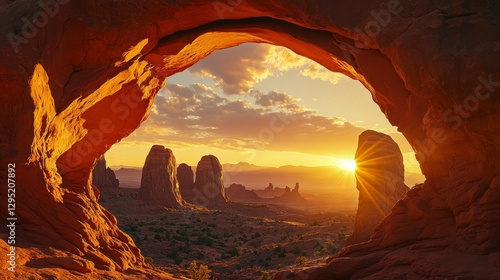Scenic view of rock formations. bright sunny day. National park