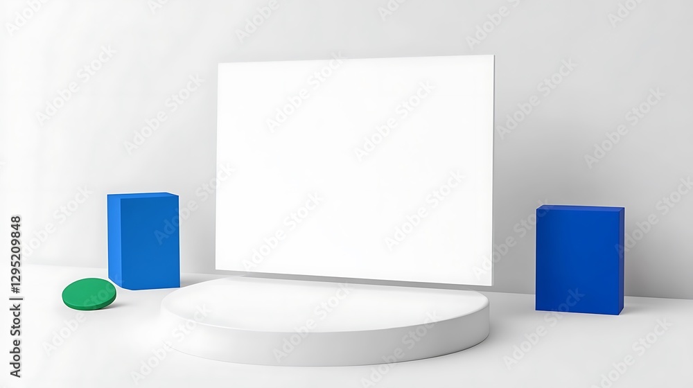 Clean Minimalist Product Display: 3D Render of a Modern White Platform AI Generated Clean Minimalist Product Display: 3D Render of a Modern White Platform AI Generated