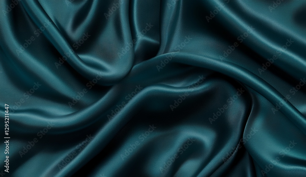 Teal Silk Drape Texture Closeup Teal Silk Drape Texture Closeup