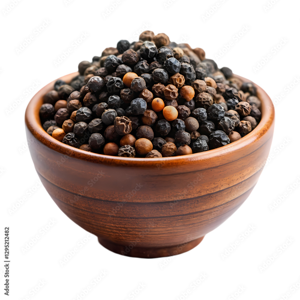 Black Peppercorns: Bulk & Whole on transparent background Black Peppercorns: Bulk & Whole on transparent background