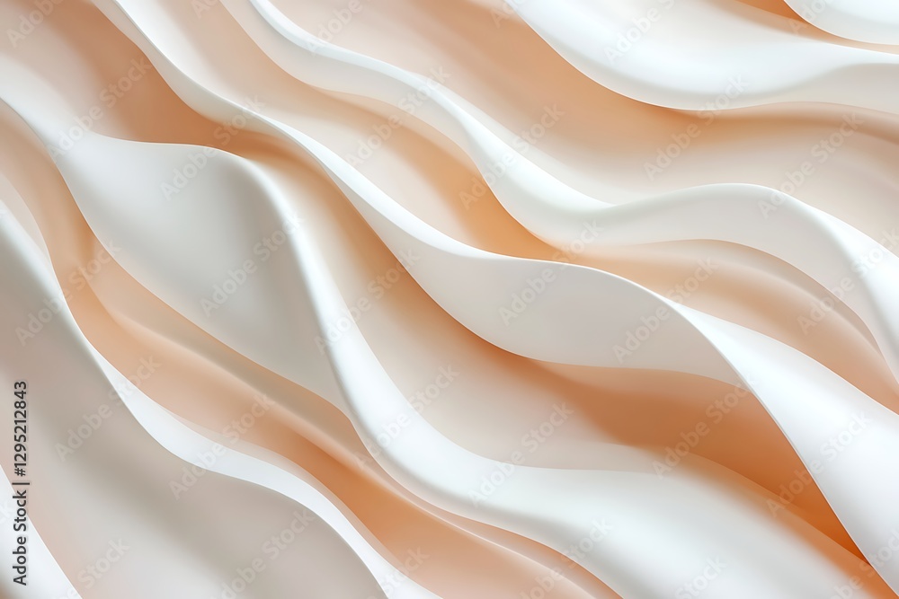 Obraz premium Abstract Cream and Beige Curves Background Design