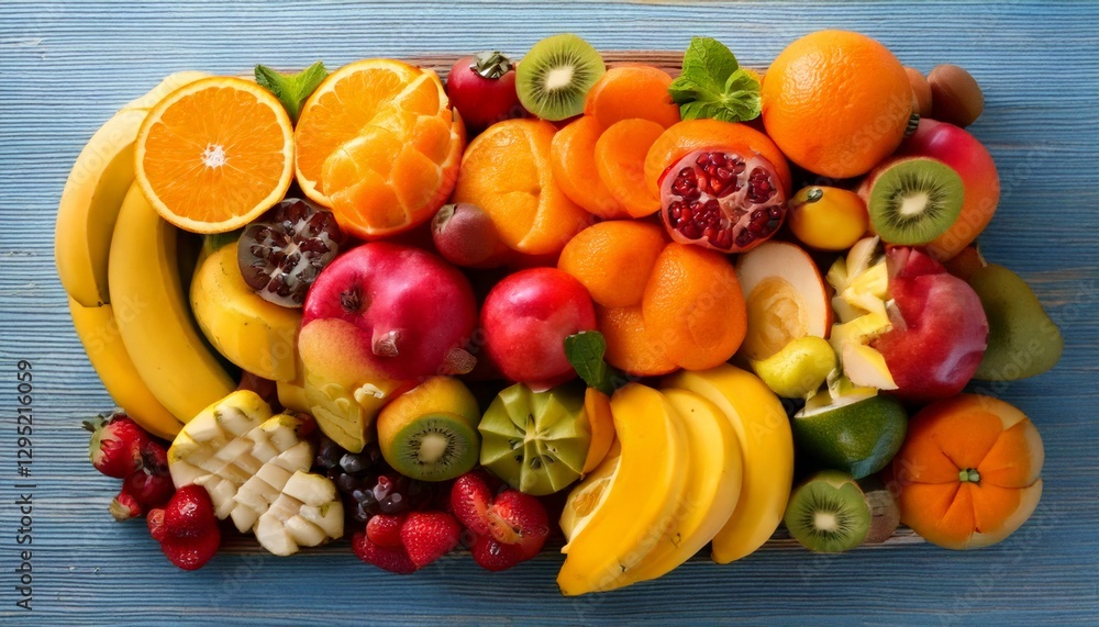 Cut fruit in a creative arrangement Cut fruit in a creative arrangement