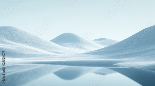 The Arctic tundra's untouched splendor unfolds as a crystal-clear lake merges with the frozen expanse a breathtaking symphony of ice and water in a secluded haven where nature's purity meets modern wo