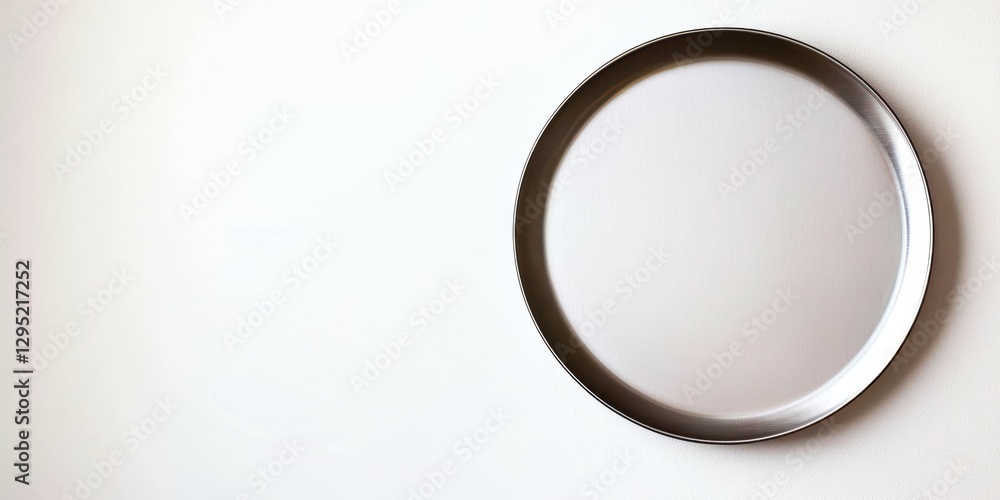 Silver plate is hanging on a wall Silver plate is hanging on a wall