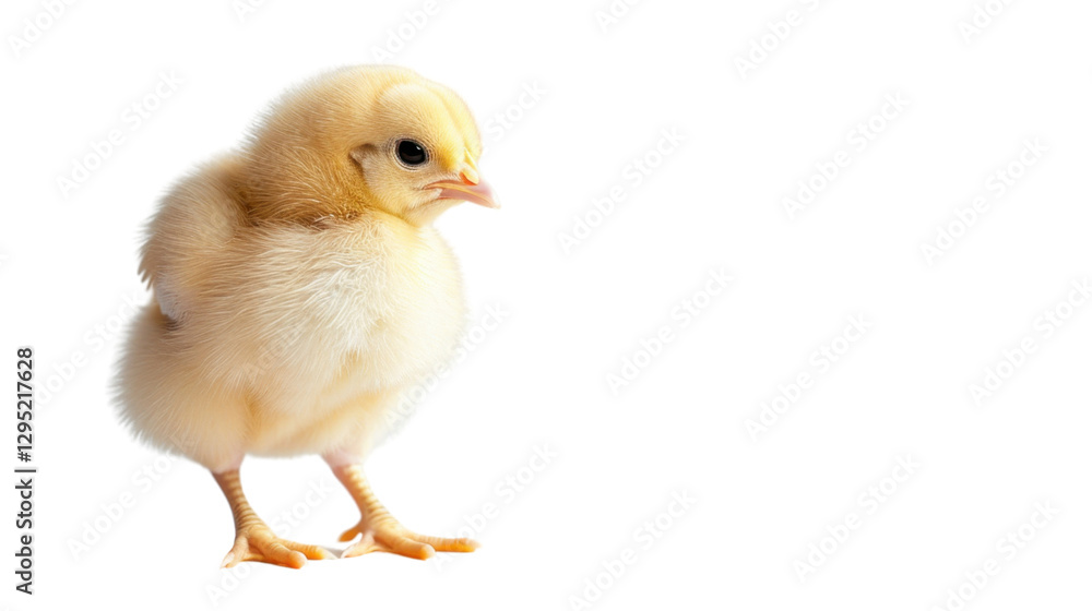 Small yellow baby chicken standing on transparent background Small yellow baby chicken standing on transparent background