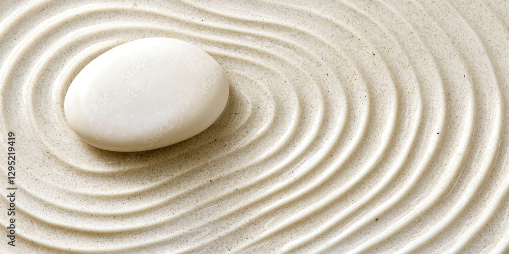 Naklejka premium White stone is sitting on a sandy surface