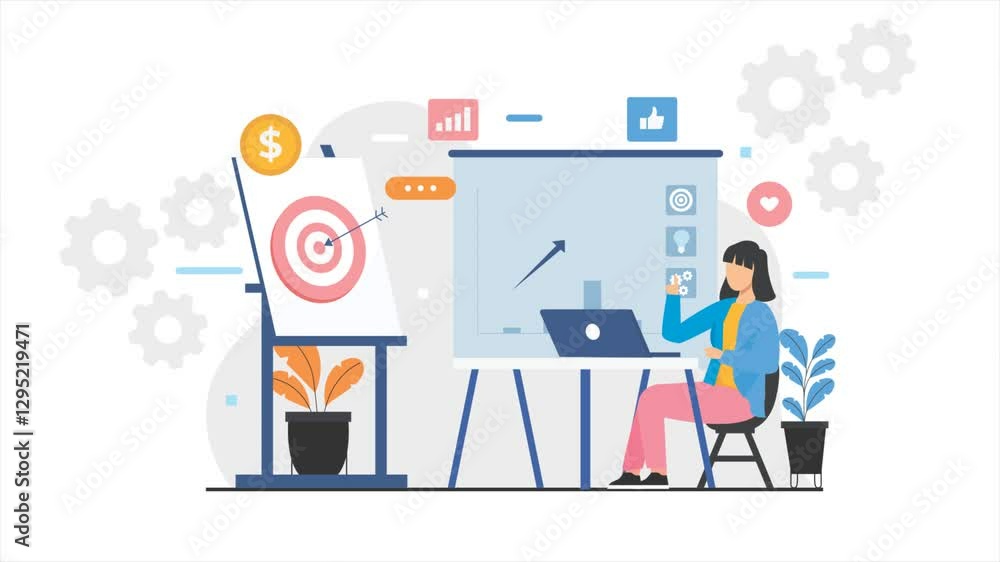 Business comuncation 2D Animated Illustration Business comuncation 2D Animated Illustration