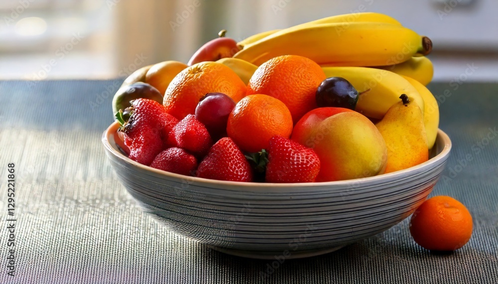 Fresh fruits in ceramic bowl Fresh fruits in ceramic bowl