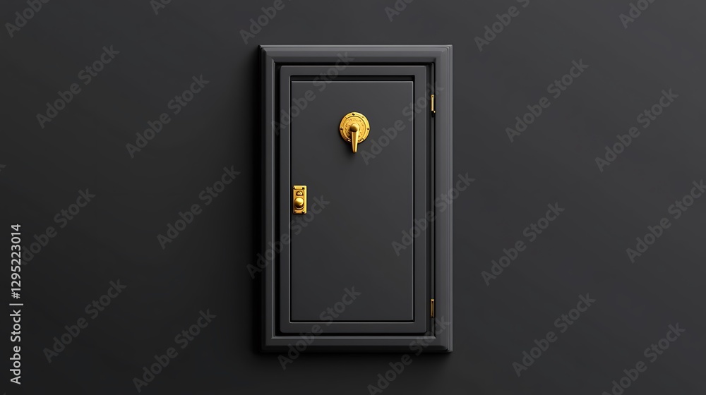 Mysterious Black Door: A 3D Rendered Illustration AI Generated Mysterious Black Door: A 3D Rendered Illustration AI Generated