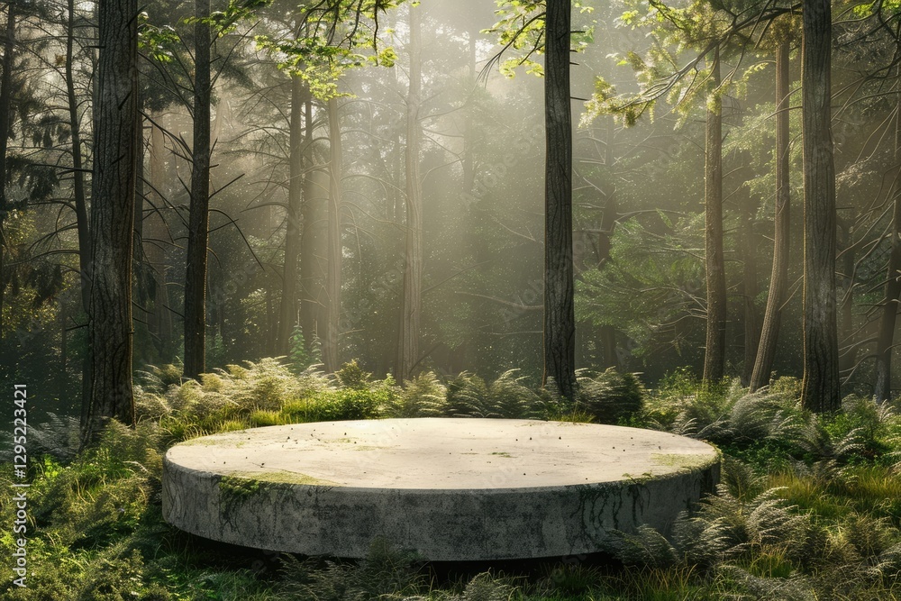 Detailed Image of Concrete Product Podium in Detailed Forest Setting Detailed Image of Concrete Product Podium in Detailed Forest Setting