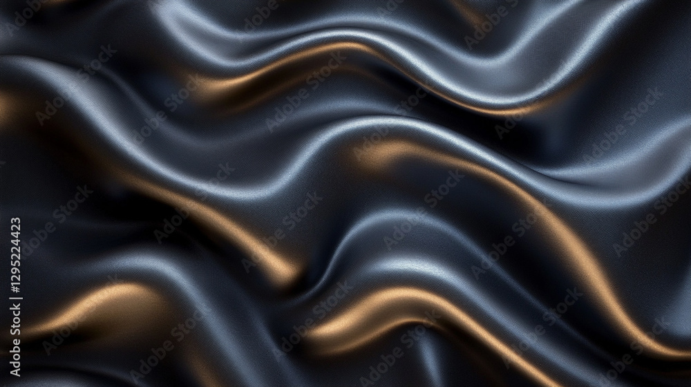 Fototapeta premium Elegant black and gold impressionistic floral design symbolizes luxury, mystery, and sophistication Modern three-dimensional background with a luminous golden glow conveys opulence and timeless beauty