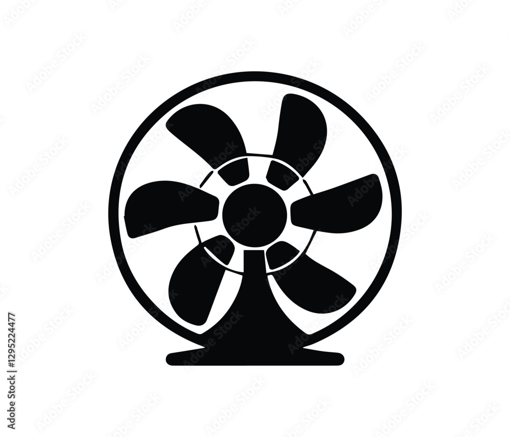 Simple black and white table fan icon. Table fan logo. table fan icon. Simple black and white table fan icon. Table fan logo. table fan icon.