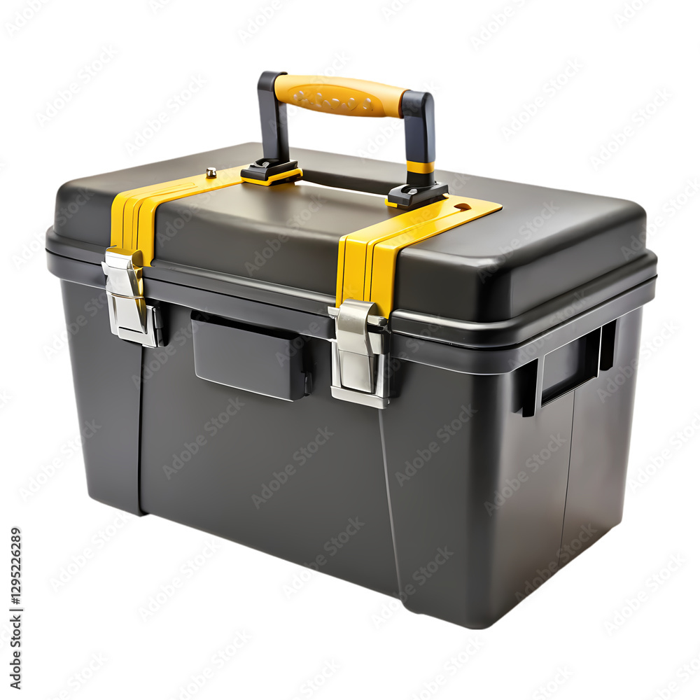 Heavy-Duty Tool Box with Straps on transparent background Heavy-Duty Tool Box with Straps on transparent background