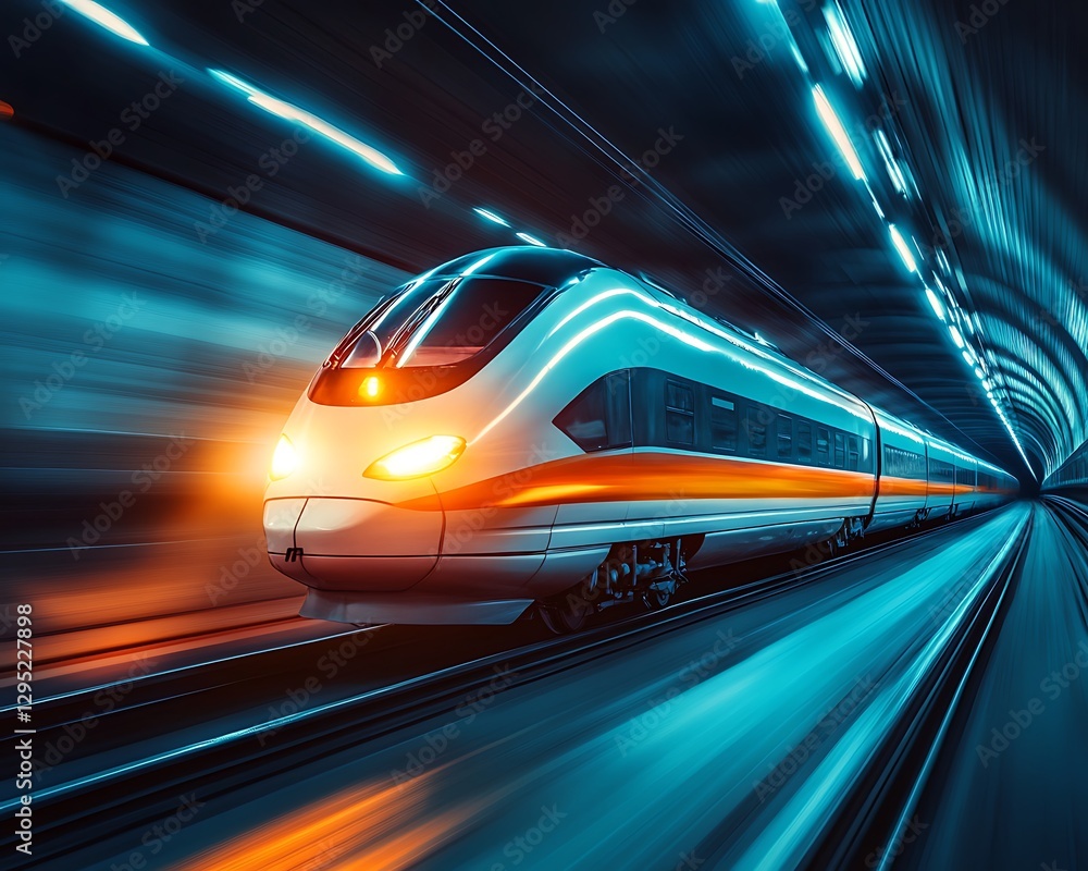 High-speed train tunnel travel High-speed train tunnel travel