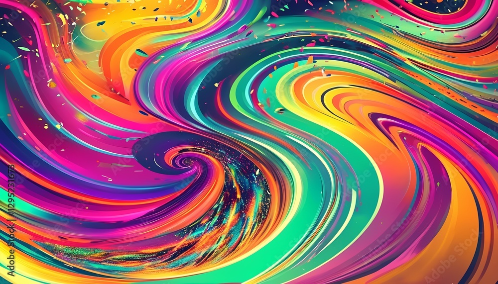 Vibrant abstract swirls of color digital art bold design creative space close-up dynamic expression Vibrant abstract swirls of color digital art bold design creative space close-up dynamic expression