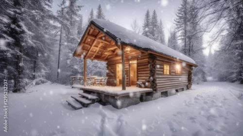 Wallpaper Mural cabin in the snow Torontodigital.ca