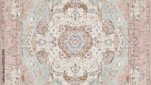 Pastel vintage patterned rug design for home decor