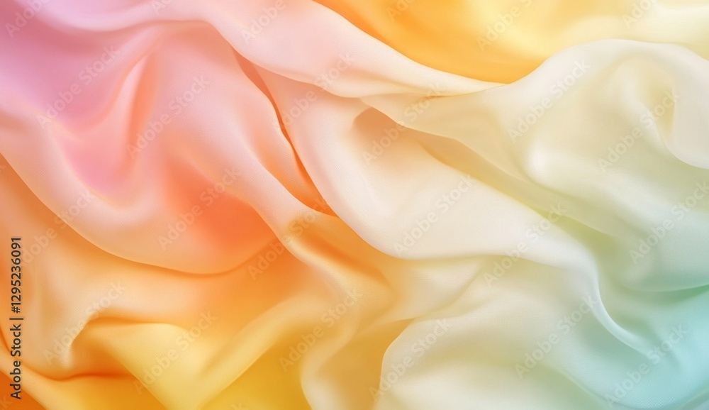 Fototapeta premium Colorful silk fabric folds in soft pastel hues
