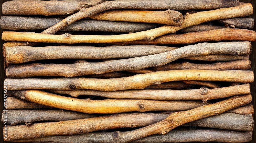 Rustic Weathered Twigs and Branches Texture Background