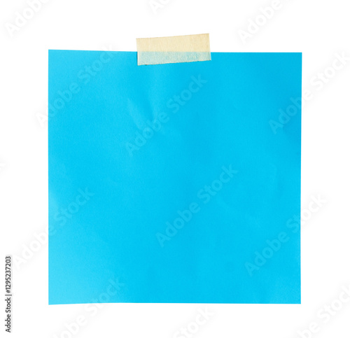 blue paper with paper tape isolated on white